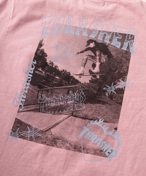 THRASHER(スラッシャー)の「【70】【THRASHER/スラッシャー】ピグメント加工 フォトプリント クルーネック Tシャツ/バックプリント/ワンポイント刺繍(Tシャツ/カットソー・メンズ・チャコールグレー/ピンク/グレー/ブラウン/サックスブルー・L/XL/M)」の8枚目の写真