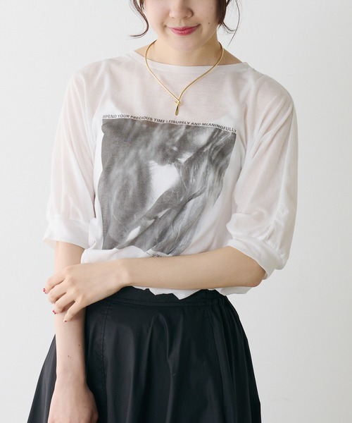 セール】シアーフォトプリントTシャツ（Tシャツ/カットソー）｜PUAL CE