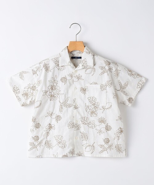 SHIPS(シップス)の「SHIPS KIDS:140~160cm /エンブロイダリー オープンカラー シャツ(シャツ/ブラウス・キッズ・ライトブルー/アイボリー・140/160/150)」の2枚目の写真