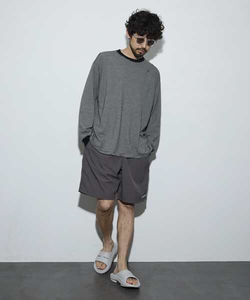 Firsthand（ファーストハンド）の「MA Firsthand/マ ファーストハンド ベーシック ロゴ ナイロン バギーショーツ / BASIC LOGO SHORTS（その他パンツ・レディース・チャコールグレー/ブラック・MEDIUM/SMALL/LARGE）」の11枚目の写真