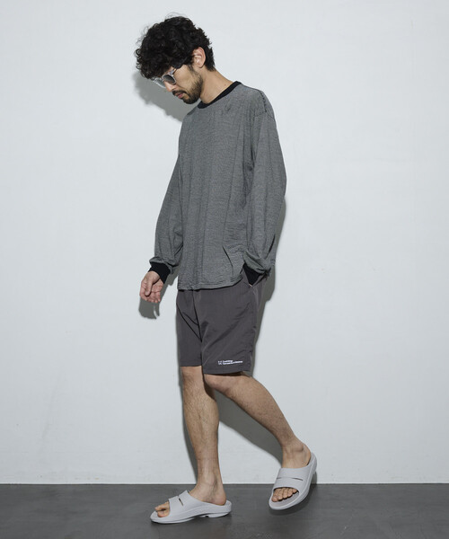 Firsthand（ファーストハンド）の「MA Firsthand/マ ファーストハンド ベーシック ロゴ ナイロン バギーショーツ / BASIC LOGO SHORTS（その他パンツ・レディース・チャコールグレー/ブラック・MEDIUM/SMALL/LARGE）」の12枚目の写真