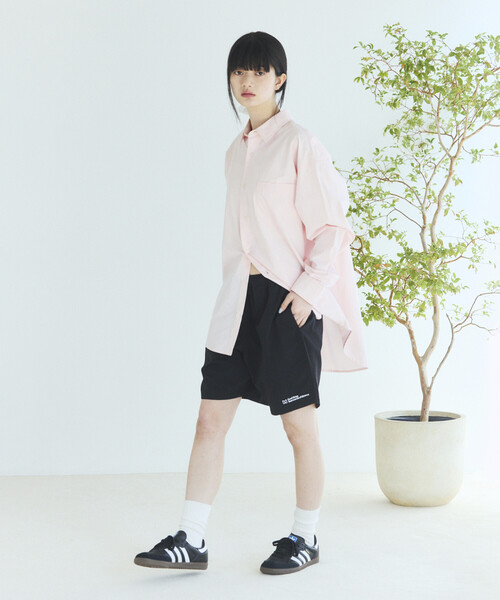 Firsthand（ファーストハンド）の「MA Firsthand/マ ファーストハンド ベーシック ロゴ ナイロン バギーショーツ / BASIC LOGO SHORTS（その他パンツ・レディース・チャコールグレー/ブラック・MEDIUM/SMALL/LARGE）」の9枚目の写真
