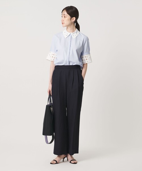 UNITED ARROWS（ユナイテッドアローズ）の「タック イージーパンツ ‐ウォッシャブル‐（スラックス・レディース・ネイビー/ブラック・38/36）」の12枚目の写真