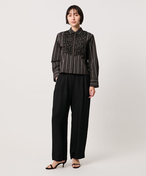 UNITED ARROWS（ユナイテッドアローズ）の「タック イージーパンツ ‐ウォッシャブル‐（スラックス・レディース・ネイビー/ブラック・38/36）」の10枚目の写真