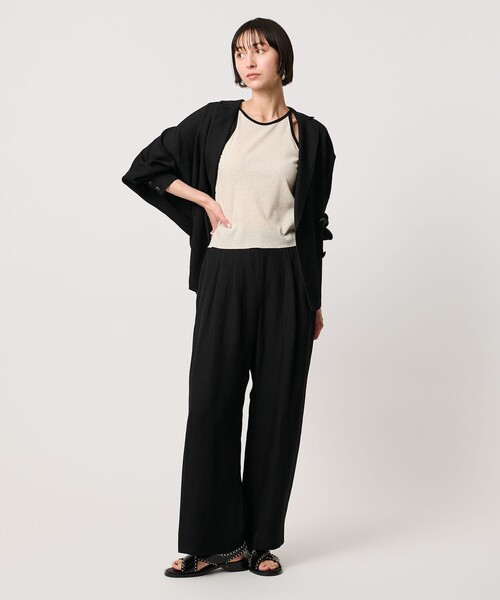 UNITED ARROWS（ユナイテッドアローズ）の「タック イージーパンツ ‐ウォッシャブル‐（スラックス・レディース・ネイビー/ブラック・38/36）」の7枚目の写真