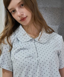 Birthday room | ドット丸襟ポロ/Polka Dot Round Collar Polo(ポロシャツ)