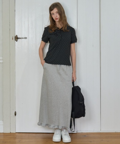 Birthday room（バースデイルーム）の「ドット丸襟ポロ/Polka Dot Round Collar Polo（ポロシャツ・レディース・ホワイト/ブラック/ライトブルー・FREE）」の22枚目の写真