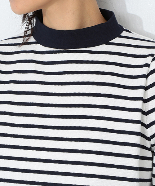 CAROLINA GLASER(カロリナ グレイサー)の「CAROLINA GLASER / ハイネックボーダー(Tシャツ/カットソー・レディース・グレー/ネイビー・ONE SIZE)」の13枚目の写真