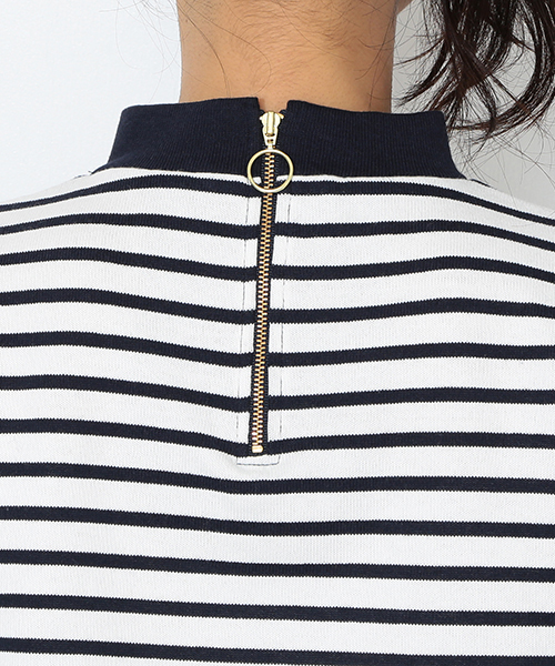 CAROLINA GLASER(カロリナ グレイサー)の「CAROLINA GLASER / ハイネックボーダー(Tシャツ/カットソー・レディース・グレー/ネイビー・ONE SIZE)」の6枚目の写真