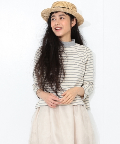 CAROLINA GLASER(カロリナ グレイサー)の「CAROLINA GLASER / ハイネックボーダー(Tシャツ/カットソー・レディース・グレー/ネイビー・ONE SIZE)」の17枚目の写真