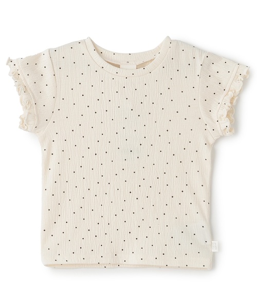 petit main(プティマイン)の「カット楊柳Tシャツ(Tシャツ/カットソー・キッズ・アイボリー/クリーム/ラベンダー/ドット/ブラウン・80cm/110cm/120cm/130cm/90cm/100cm)」の5枚目の写真