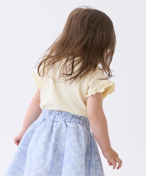 petit main(プティマイン)の「カット楊柳Tシャツ(Tシャツ/カットソー・キッズ・アイボリー/クリーム/ラベンダー/ドット/ブラウン・80cm/110cm/120cm/130cm/90cm/100cm)」の8枚目の写真