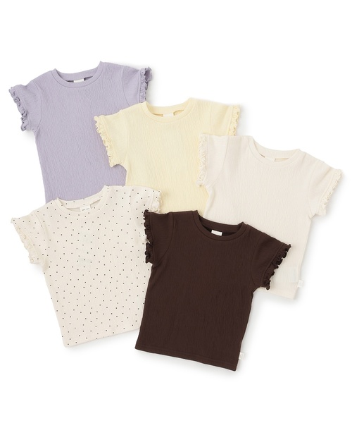 petit main(プティマイン)の「カット楊柳Tシャツ(Tシャツ/カットソー・キッズ・アイボリー/クリーム/ラベンダー/ドット/ブラウン・80cm/110cm/120cm/130cm/90cm/100cm)」の19枚目の写真