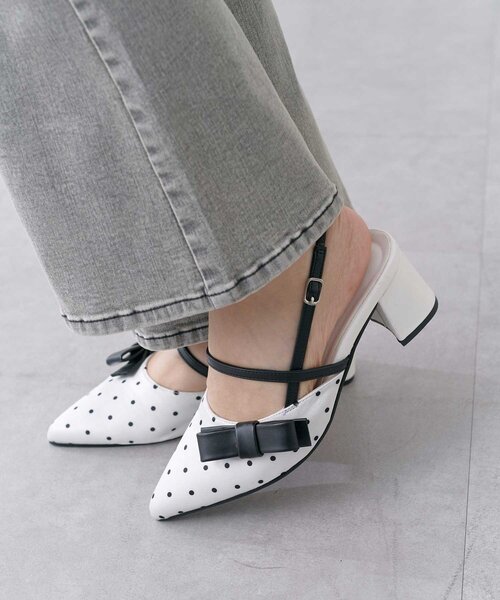 OLIVE des OLIVE(オリーブデオリーブ)の「【Belle Charme】Elegant Ribbon Mules(その他シューズ・レディース・ブラック/ピンク/ドット・SMALL/MEDIUM/LARGE)」の3枚目の写真