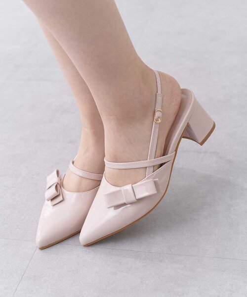 OLIVE des OLIVE(オリーブデオリーブ)の「【Belle Charme】Elegant Ribbon Mules(その他シューズ・レディース・ブラック/ピンク/ドット・SMALL/MEDIUM/LARGE)」の1枚目の写真