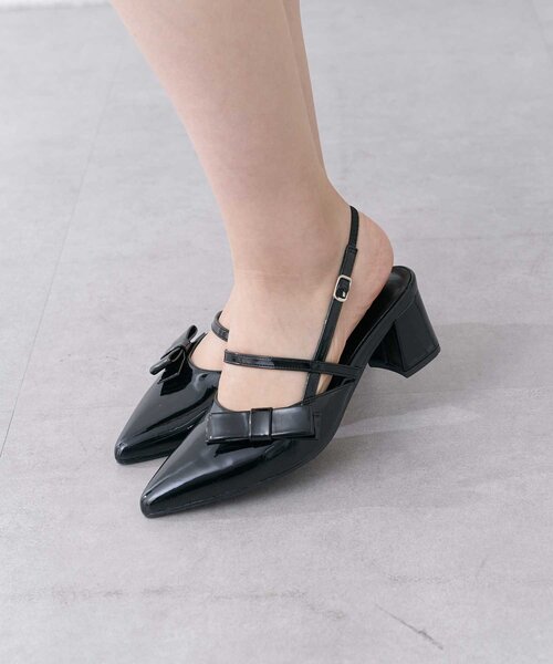 OLIVE des OLIVE(オリーブデオリーブ)の「【Belle Charme】Elegant Ribbon Mules(その他シューズ・レディース・ブラック/ピンク/ドット・SMALL/MEDIUM/LARGE)」の4枚目の写真