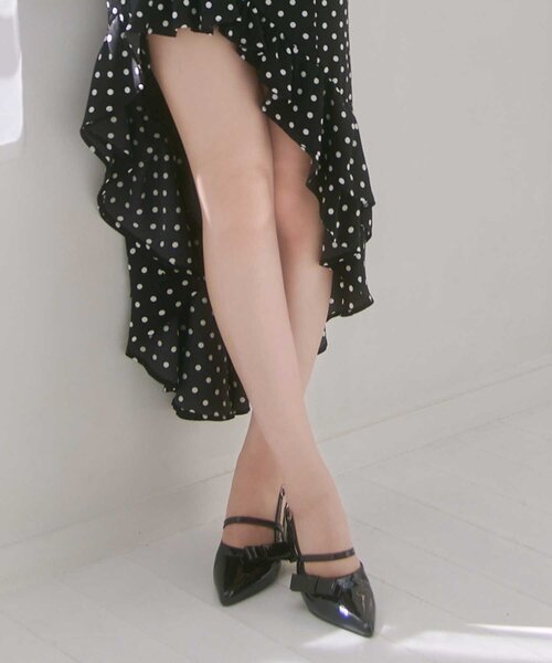 OLIVE des OLIVE(オリーブデオリーブ)の「【Belle Charme】Elegant Ribbon Mules(その他シューズ・レディース・ブラック/ピンク/ドット・SMALL/MEDIUM/LARGE)」の6枚目の写真