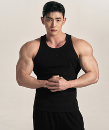 B PENDANT CUT LINE SLEEVELESS [BLACK]