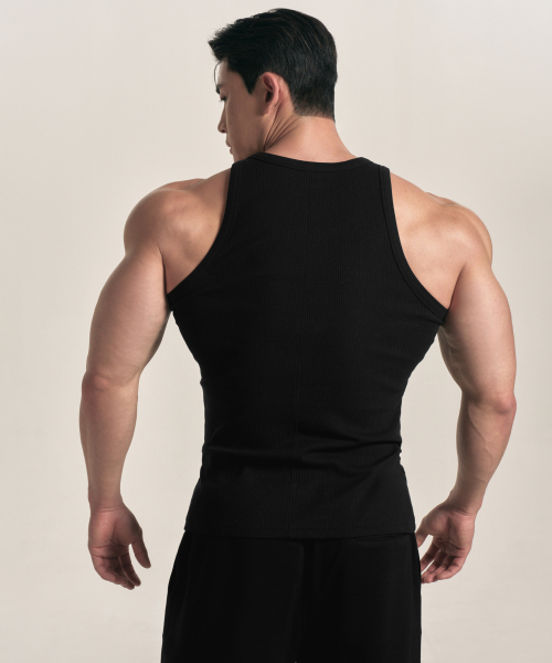 BORN TO WIN（ボーントゥウィン）の「B PENDANT CUT LINE SLEEVELESS [BLACK]（Tシャツ/カットソー・メンズ・その他・1/2/3/4）」の2枚目の写真