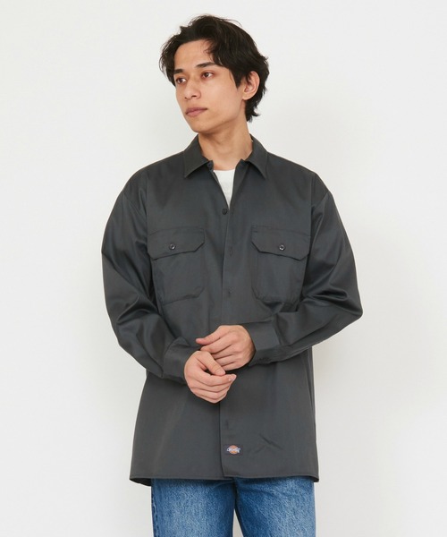 Dickies（ディッキーズ）の「Dickies/ディッキーズ ワークシャツ 長袖 "574"（シャツ/ブラウス・メンズ・ネイビー/ベージュ/ブラック/チャコールグレー・X-LARGE/MEDIUM/LARGE）」の3枚目の写真