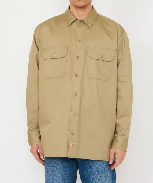 Dickies（ディッキーズ）の「Dickies/ディッキーズ ワークシャツ 長袖 "574"（シャツ/ブラウス・メンズ・ネイビー/ベージュ/ブラック/チャコールグレー・X-LARGE/MEDIUM/LARGE）」の7枚目の写真