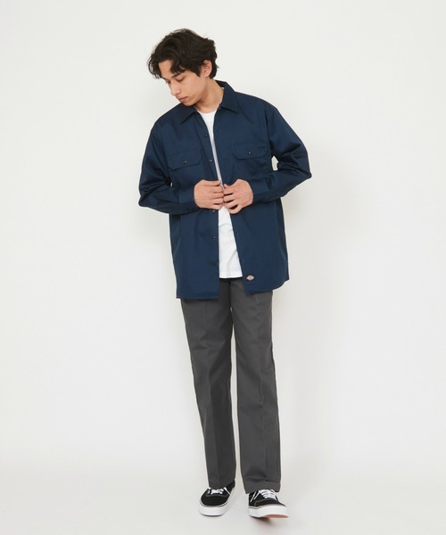 Dickies（ディッキーズ）の「Dickies/ディッキーズ ワークシャツ 長袖 "574"（シャツ/ブラウス・メンズ・ネイビー/ベージュ/ブラック/チャコールグレー・X-LARGE/MEDIUM/LARGE）」の14枚目の写真