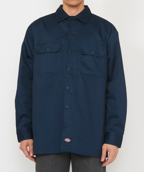 Dickies（ディッキーズ）の「Dickies/ディッキーズ ワークシャツ 長袖 "574"（シャツ/ブラウス・メンズ・ネイビー/ベージュ/ブラック/チャコールグレー・X-LARGE/MEDIUM/LARGE）」の16枚目の写真
