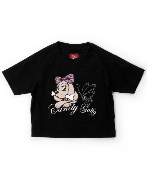 GALFY(ガルフィー)の「【GALFY】ピカピカギャルちゃんバタフライチビTEE / 【ガルフィー】ラインストーンクロップ丈半袖Tシャツ(Tシャツ/カットソー・レディース・オフホワイト/ライトピンク/ブラック・ONE SIZE)」の19枚目の写真