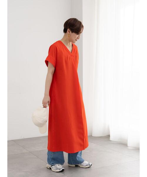 Te chichi（テチチ）の「麻調サックワンピース（ワンピース・レディース・ブラック/ブラウン/レッド/ブルー・F）」の7枚目の写真