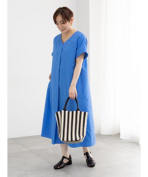 Te chichi（テチチ）の「麻調サックワンピース（ワンピース・レディース・ブラック/ブラウン/レッド/ブルー・F）」の10枚目の写真