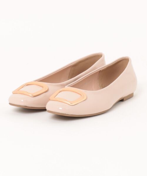 Bridget Birkin(ブリジットバーキン)の「【Bridget Birkin】スクエアバックルフラットシューズ (51525B)(バレエシューズ・レディース・ベージュ系その他/ブラウン/ピンク/グリーン/ブラック/ライトベージュ/ベージュ/イエロー・23/22.5/24)」の4枚目の写真