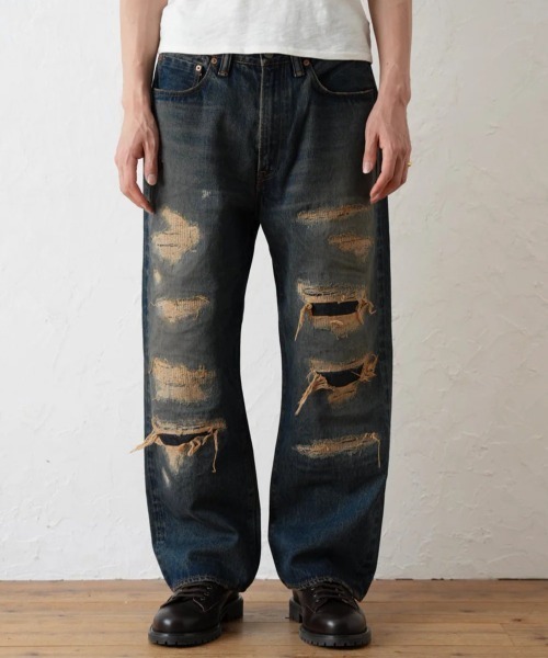 ROYAL FLASH(ロイヤルフラッシュ)の「Bante/バンテ/クラッシュ セルヴィッチ ストレートデニム(デニムパンツ・メンズ・ブルー・4/3)」の3枚目の写真