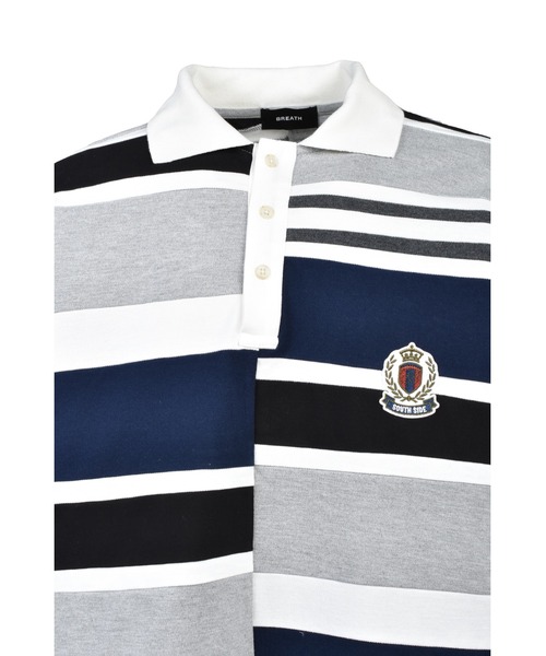 BREATH(ブレス)の「EMBLEM LOGO CRAZY BORDER POLO SHIRT(シャツ/ブラウス・メンズ・ブルー/ブラック/レッド/イエロー・MEDIUM/LARGE/SMALL)」の6枚目の写真