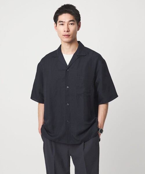 green label relaxing(グリーンレーベルリラクシング)の「ウォッシュド オープンカラー 半袖 シャツ(シャツ/ブラウス・メンズ・ネイビー/ケリーグリーン/ロイヤルブルー・M/L/XL/S)」の7枚目の写真