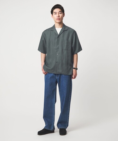 green label relaxing(グリーンレーベルリラクシング)の「ウォッシュド オープンカラー 半袖 シャツ(シャツ/ブラウス・メンズ・ネイビー/ケリーグリーン/ロイヤルブルー・M/L/XL/S)」の9枚目の写真