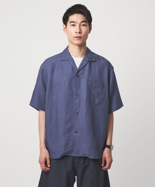 green label relaxing(グリーンレーベルリラクシング)の「ウォッシュド オープンカラー 半袖 シャツ(シャツ/ブラウス・メンズ・ネイビー/ケリーグリーン/ロイヤルブルー・M/L/XL/S)」の11枚目の写真