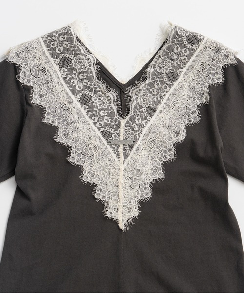 PRANK PROJECT(プランクプロジェクト)の「【2026Summer Pre-Order】VネックレースTシャツ / V-Neck Lace T-Shirt(Tシャツ/カットソー・レディース・グレー/チャコールグレー/アイボリー・FREE)」の15枚目の写真