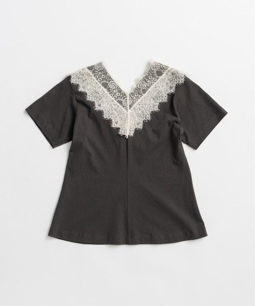 PRANK PROJECT(プランクプロジェクト)の「【2026Summer Pre-Order】VネックレースTシャツ / V-Neck Lace T-Shirt(Tシャツ/カットソー・レディース・グレー/チャコールグレー/アイボリー・FREE)」の14枚目の写真