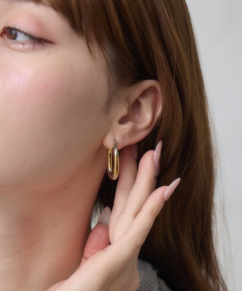 Siel(シエル)の「バイカラーメタルピアス(ピアス(両耳用)・レディース・シルバー系その他/シルバー系その他2・FREE)」の4枚目の写真