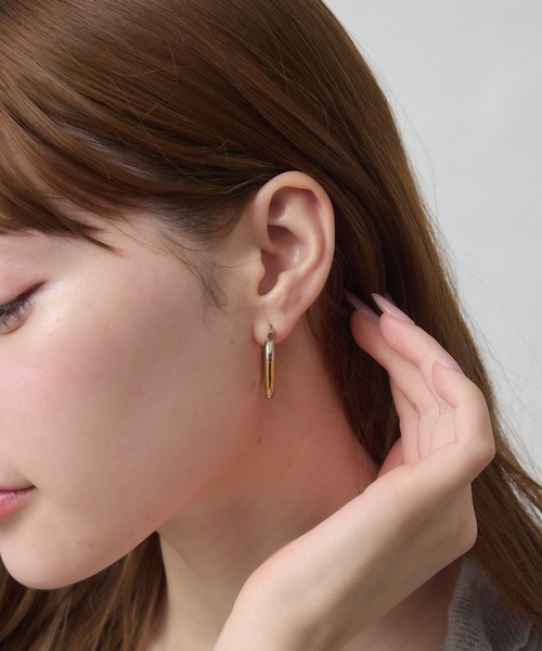 Siel(シエル)の「バイカラーメタルピアス(ピアス(両耳用)・レディース・シルバー系その他/シルバー系その他2・FREE)」の7枚目の写真