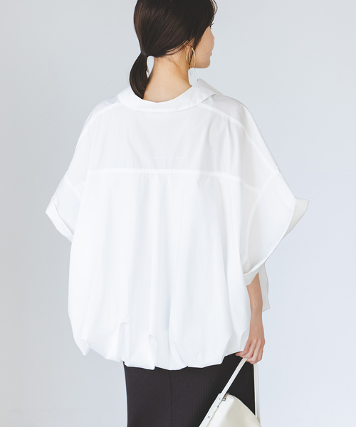 PROVOKE (プロヴォーク)の「PROVOKE/プロヴォーク short-sleeve balloon shirt(シャツ/ブラウス・レディース・ベージュ/ネイビー/ホワイト・FREE)」の11枚目の写真