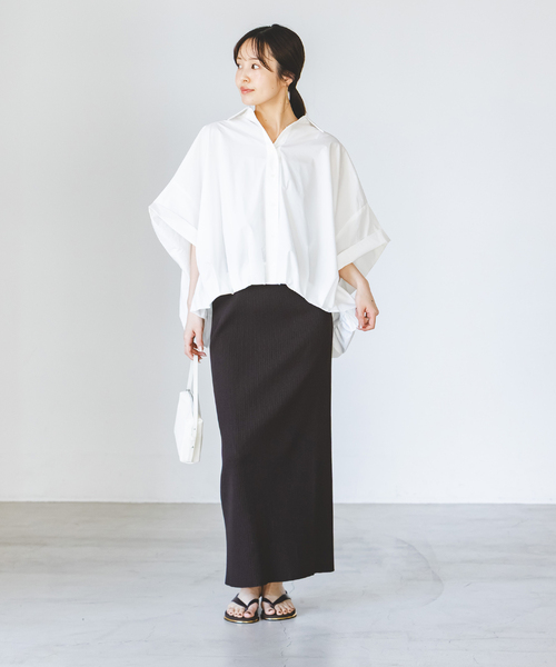 PROVOKE (プロヴォーク)の「PROVOKE/プロヴォーク short-sleeve balloon shirt(シャツ/ブラウス・レディース・ベージュ/ネイビー/ホワイト・FREE)」の12枚目の写真
