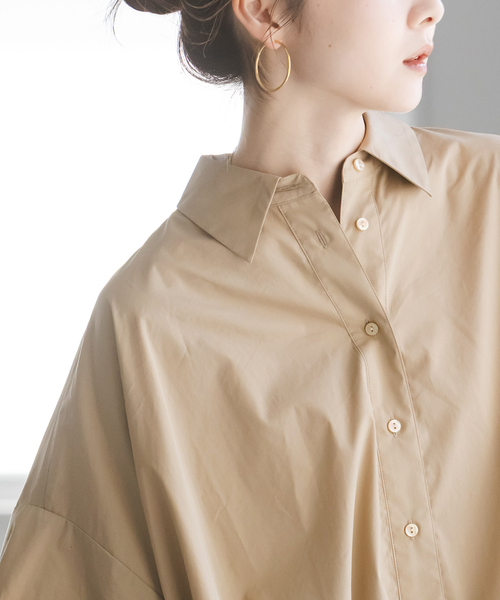 PROVOKE (プロヴォーク)の「PROVOKE/プロヴォーク short-sleeve balloon shirt(シャツ/ブラウス・レディース・ベージュ/ネイビー/ホワイト・FREE)」の15枚目の写真