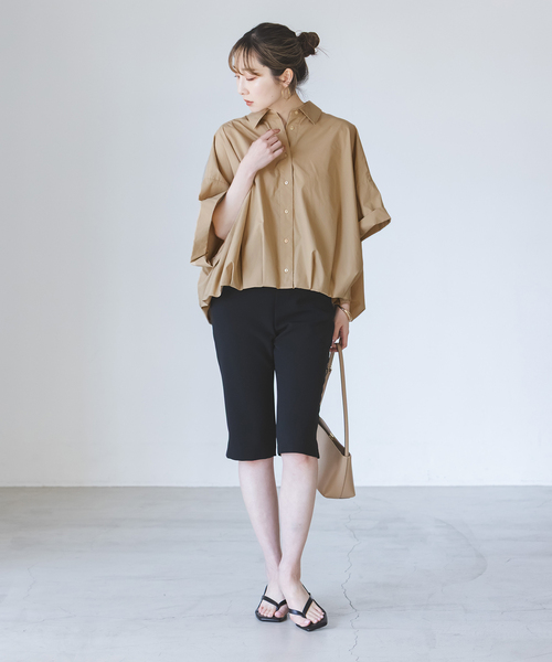 PROVOKE (プロヴォーク)の「PROVOKE/プロヴォーク short-sleeve balloon shirt(シャツ/ブラウス・レディース・ベージュ/ネイビー/ホワイト・FREE)」の18枚目の写真