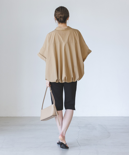 PROVOKE (プロヴォーク)の「PROVOKE/プロヴォーク short-sleeve balloon shirt(シャツ/ブラウス・レディース・ベージュ/ネイビー/ホワイト・FREE)」の19枚目の写真