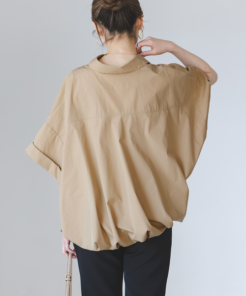 PROVOKE (プロヴォーク)の「PROVOKE/プロヴォーク short-sleeve balloon shirt(シャツ/ブラウス・レディース・ベージュ/ネイビー/ホワイト・FREE)」の22枚目の写真