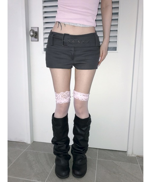 THEAIRTOWN(ジエアタウン)の「micro belt cotton shorts(その他パンツ・レディース・ブラック/ダークグレー・FREE)」の12枚目の写真