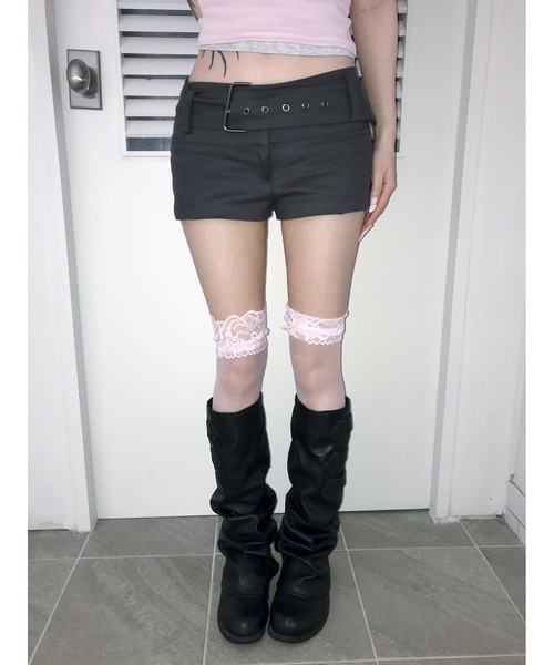 THEAIRTOWN(ジエアタウン)の「micro belt cotton shorts(その他パンツ・レディース・ブラック/ダークグレー・FREE)」の11枚目の写真