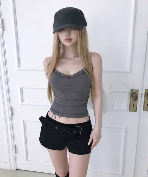 THEAIRTOWN(ジエアタウン)の「micro belt cotton shorts(その他パンツ・レディース・ブラック/ダークグレー・FREE)」の10枚目の写真