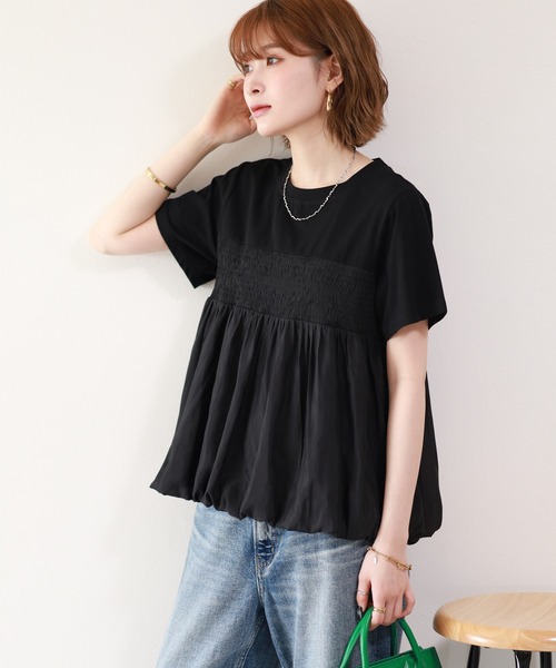 FUNALIVE(ファンアライブ)の「【MAKITO】 シャーリング刺繍切替プルオーバー 半袖(Tシャツ/カットソー・レディース・ブラック/オフホワイト・FREE)」の20枚目の写真